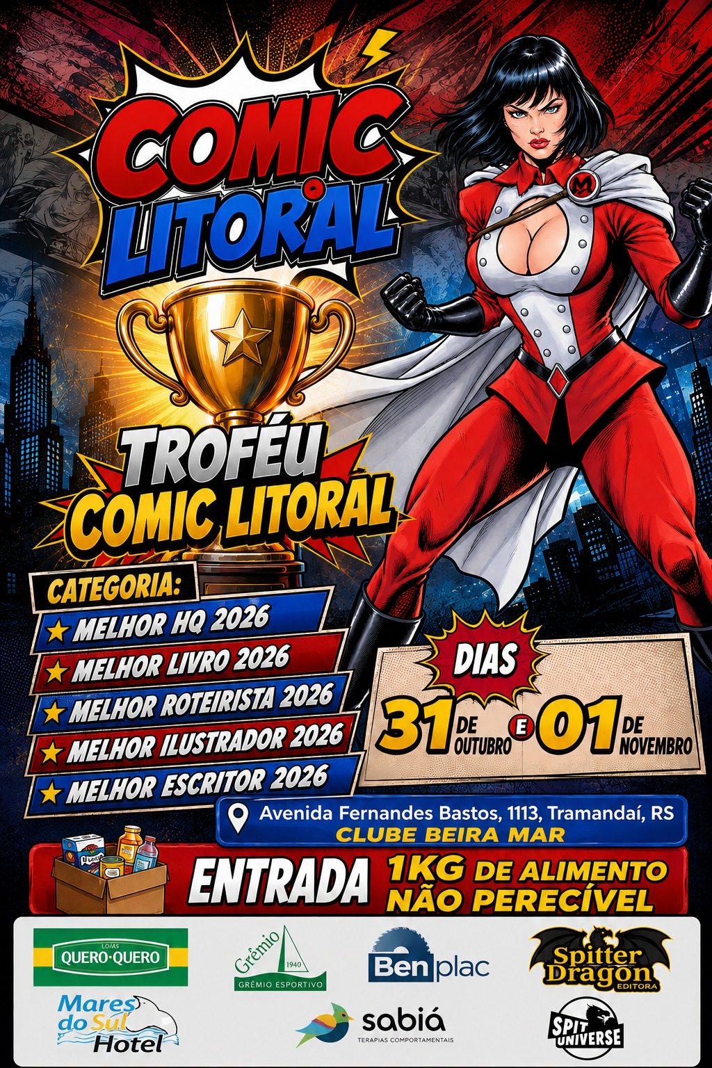 Comic Litoral chega ao Clube Beira Mar com dois dias de cultura pop, quadrinhos e diversão